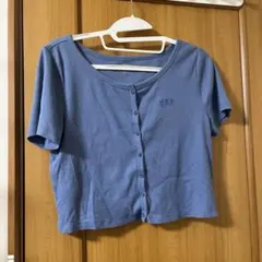 GAP ブルー クロップドTシャツ 半袖