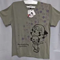 ぺこちゃん＆ラブリーキャティ未使用Tシャツ⑤2022年もの　オリーブグリーンのサムネイル