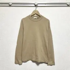 ローリーズファーム ベージュ モックネック長袖カットソー 無地 綿100%