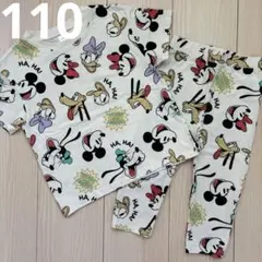 【ディズニー】総柄 ミッキー☆ドナルド Tシャツ☆レギンス 2点セット 110