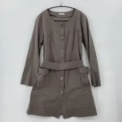 FELISSIMO フェリシモ グレー ボタン付き 長袖ワンピース