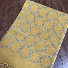 刺繍生地　サークル柄 コットンリネン タンバリン柄