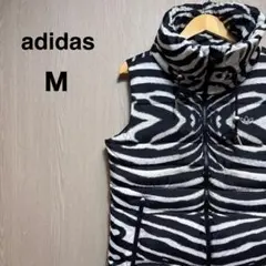 『美品』アディダスオリジナルス　中綿ベスト　M ゼブラ柄　刺繍ロゴ
