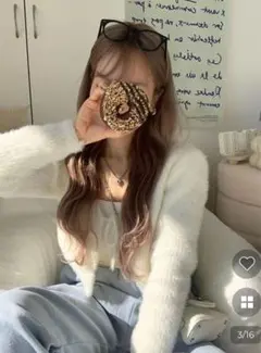 nugu ファーリボンカーディガン