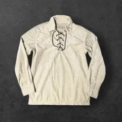 00s Archive Lace up ベージュ レースアップ 長袖カットソー