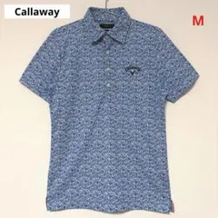 Callaway キャロウェイ ゴルフウェア 半袖ポロシャツ 花柄 水色