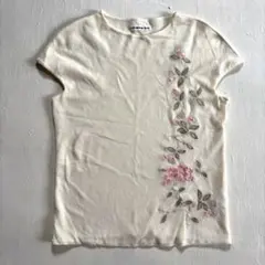 ヴィヴィアンタム 花柄刺繍フレンチスリーブトップス パワーネット サイズ0のサムネイル