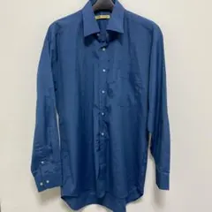 ダークブルー 長袖シャツ 胸ポケット付き