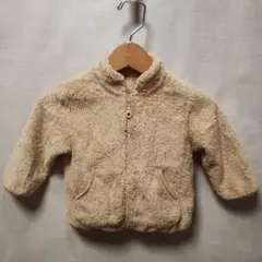 ユニクロUNIQLO子供服ベビーベージュ フリース ジップアップアウター80