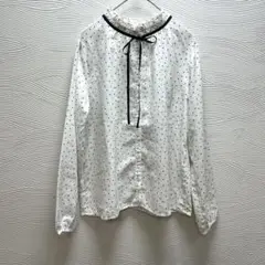 美品C.O.L.Z.Aドット柄フリル襟長袖ブラウスMサイズ✨リボンが可愛い