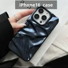 iPhone16 ケース　ソフトマット　3Dウェーブパターンスマホケース