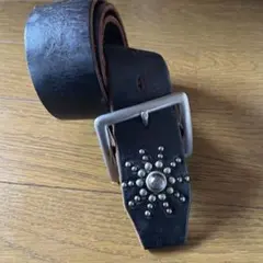 黒レザースタッズ付きベルト