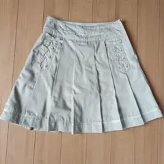 160 女の子 メゾピアノ 薄いベージュ プリーツスカート キュロット スカパン