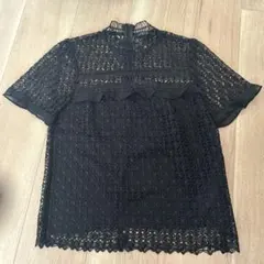 ZARA ブラック レース 半袖シャツ