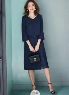 ICB Utilism ラップ風ワンピース ネイビー 永島優美アナ着用42 XL