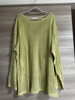 JEANASiS ライムグリーン ニット 長袖