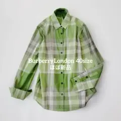 Burberry　バーバリーロンドン　40　グリーン　メガチェック　シャツ