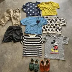 120センチ 男の子 まとめ売り 10点 Tシャツ ロンT スニーカー サンダル