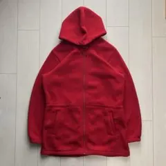 90s LANDS’END フリース ジップパーカー ジャケット レッド 古着