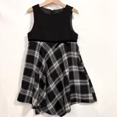コムサイズム フォーマルワンピース 120A チェック 発表会 入学式