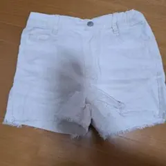 キッズ ホワイト デニム ショートパンツ