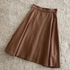 NBB ブラウン フレアスカート 膝丈