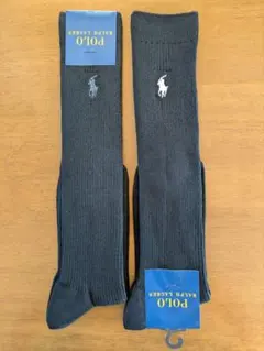 POLO RALPH LAUREN・36cm丈 黒 ハイソックス 靴下 2足