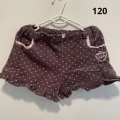 120 マザウェイズ　ショートパンツ コーデュロイ　パンツ　水玉　フリル
