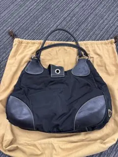 PRADA ブラックナイロンショルダーバッグ