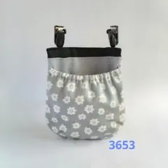 フタなし 移動ポケット お花 グレー 再販 3653のサムネイル
