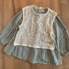 プティマイン♡レースベスト&ブラウスSET 130cm