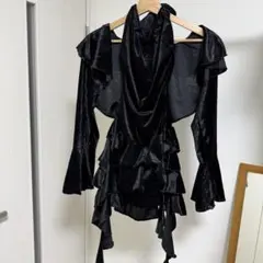 ベロア ミニ ワンピース フォーマル デザイン ドレス