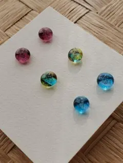 ガラスナギットのピアス6点セット☆No.749