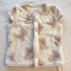 クマ柄 フリース ベビーベスト 半袖　90cm