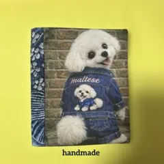 数量限定品！レアパネル　マルチーズ袱紗型フラットポーチ　ハンドメイド