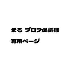 まる プロフ必読様専用ページ