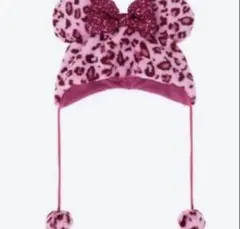 ディズニー　ミニー　ファンキャップ ヒョウ柄　ピンク