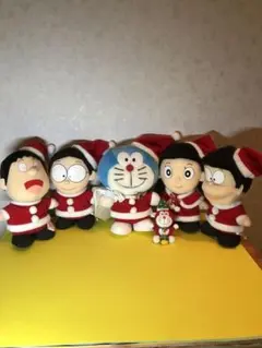 LOTTE 非売品　ドラえもんサンタぬいぐるみ　5体セット　ミニドラえもん付き