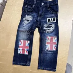 RAD スカルデザイン ダメージデニムパンツ