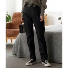 【美品】23区DENIM ハイライズテーパード パンツ ジーンズ 濃紺 40