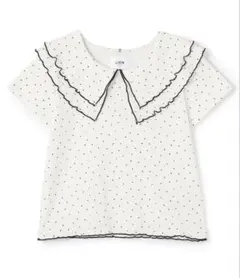 petit main LIEN メロー衿Tシャツ 半袖 ドットのサムネイル