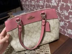 Coach トートバッグ ベージュ ピンク