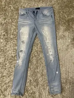 V-men ライトブルーダメージデニム