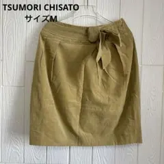 【美品】ツモリチサト レディース カーキ色リボン付きタイトスカートのサムネイル