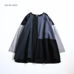 pas de calais パドカレ パッチワーク オーバーシルエットブラウスのサムネイル