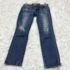 【アズールバイマウジー】/ダメージデニム/25/アンクル丈/ストレッチ/ズボン