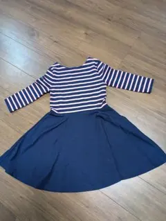 POLO RALPH LAUREN ストライプ七分袖ワンピース M