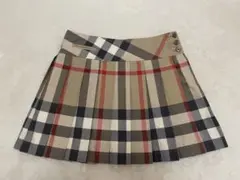 【美品】140 バーバリー BURBERRYチルドレン チェックプリーツスカート