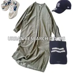 アーバンリサーチドアーズ✨ 春先に♪コーデュロイロングワンピース　バンドカラー