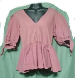 ZARA【新品❗️タグ付】コットン素材 トップス（L）PINK